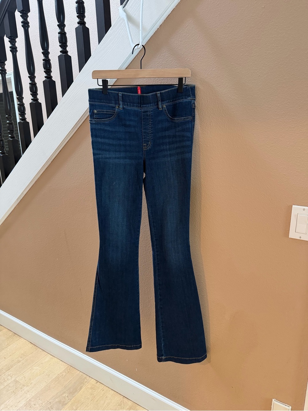 SPANX Dark Indigo Pull On Flare Jeans